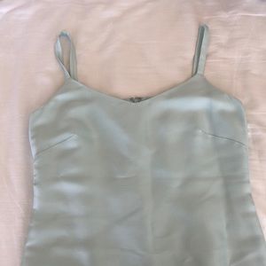 sea green silky dress